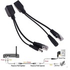 10pcs Power Over Ethernet Passive Poe Adapter Injector  Splitter Kit Poe Cable