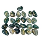 Moss Agate Rune Stone - Moss Agate Rune Stone Set - Elder Futhark Runes Set