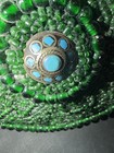 Set Of 2 Vintage antique Native Or Zulu-style Beaded Containers  Turquoise Tops