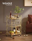 Bar Cart Gold  Small Home Bar Serving Cart With 3-tier Mirrored Shelf  Wine H   