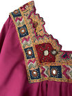 Ethnic Caftan Muumuu Bedouin Embroidered Handmade Maxi Boho Fuchsia Plus Sz 30