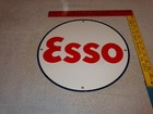 Vintage Esso Gasoline 11 3 4  Porcelain Metal Oil Drop Boy Girl Advertising Sign