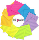  12 Pack  Lined Sticky Notes 4x6 In large Notepads With Lines ruled Stickies Sup