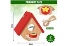 2 Pack Hummingbird Houses With Feeder Wooden Hanging Bird House Outside