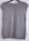 Vintage 1980s Chunky Knit Sweater Vest Pastel Chevron Block Evian Ii Gray S