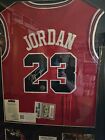  michael Jordan Chicago Bulls  23 Signed Framed Red Jersey Hologram Validation 
