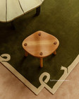Handmade Green Wool Area Rug     Vintage Style Carpet   Custom Size   Luxury Home 