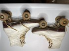 Vintage Chicago Roller Skates Size  7   Chicago Wood Wheels  Wooden Case