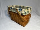 Pretty  Large 2 Handled Longaberger Basket With Plastic Liner 15 5   x11   x9   
