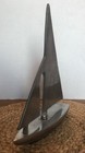 Vintage Mid Century Modern Metal Sailboat Sculpture Nautical Tabletop Decor 10   