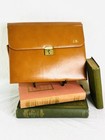 Vintage Leather Writing Portfolio     Brass Closure     Crosston Brand
