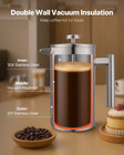 Stainless Steel French Press 34oz 1l Double Wall Insulated Coffee   Tea Maker