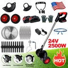 Electric Cordless Grass String Trimmer Lawn Edger Weed Wacker Cutter   2 Battery