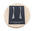 Zuni Abalone Shell Dangle Earrings Genuine Handmade Native American Signed