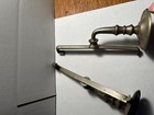 Vintage S Sternau   Co Nickel Over Brass Bathroom Glass Shelf Brackets