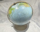 Replogle Globe Vintage Land And Sea 12  Diameter Ussr Made In Usa Textured Desk