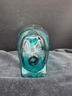 Vintage 1970s Suffolk Bitters Pig Bottle Teal Blue Glass Life Preserver 9 5 