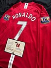 Cristiano Ronaldo Signed Manchester United 07 08 Retro Shirt jersey   Coa  read 
