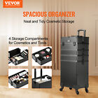 Vevor Aluminum 5 In 1 Rolling Makeup Train Case Trolley Cosmetic Case Organizer