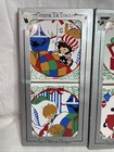 Vintage Jasco Christmas Trivets Ceramic Tiles Coasters Boy Girl Dog Set Of 3