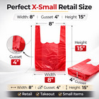 Red T-shirt Plastic Bags 8x4x15 0 55 Mil Grocery Retail Carryout