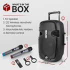 Pyle 12 Inch Karaoke Portable Pa Speaker System - 1000w Active Powered  black 