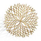 Stylish Gold Finish Aluminum Coral Tray And Bowls Set Of 3 Home Tabletop Decor