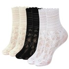  Ruffle Crew Socks Women  Frilly Socks  Girly Scalloped One Size Ruffle Lace