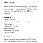 Avon Hand Cream Moisture Therapy Intensive Healing   Repair 4 2oz Winter New