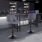 Bar Stools Set Of 2  Swivel Counter Height Barstools With Back  Adjustable Pu Le