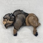 Handcrafted Wooden Bison Buffalo Shelf Sitter Rustic Western Cabin Lodge Decor