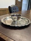 Vtg Oneida Silver Plated One Piece Chip dip Georgian Scroll Collection 12 5   