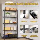 Mzg 5-tier 69 In Heavy Duty Metal Storage Shelving Unit Storage Rack Shelf Black
