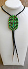 New Navajo Sterling   Sonoran Turquoise Bolo Tie D Benally 34grams 2 25  X 1 75 