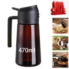 2-in-1 Oil Dispenser   Sprayer 16oz Glass Bottle Food-grade For Kitchen   Bbq