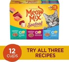 Meow Mix Seafood Favorites Chunks In Gravy Wet Cat Food Variety Pack  2 75 Ounce