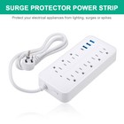 Multi Outlet Power Strip Surge Protector Long Extension Cord Usb Charging Port