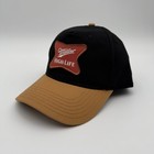 Miller High Life Black Beer Adjustable  Cap Red Patch Embroidered Logo Nwot