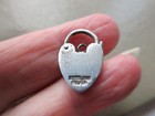 Antique Vintage Large Old Sterling Silver Padlock Clasp Fob For Bracelet Pendant