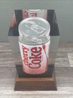 Coca Cola Cherry Cola In Lucite Paperweight Wooden Base Rare Htf