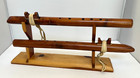 Vintage High Spirits Cedar Native American O Borg Flute Set Of 2   Stand  Book