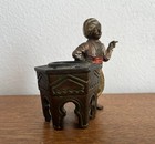 Antique Franz Bergman s School Austrian Cold Painted  Boy With Table C1900