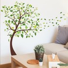 2 Pieces Tree Peel   Stick Wall Art - Large Leaf Stickers  Vinyl Green Tree