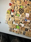 Lot Of 123 Vintage Rubber Stamps Wood Mounted Craft Scrapbook Mixed Designs 