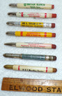 Vintage Bullet Pencil Lot Of 7 Different - Some From Indiana Towns Cities