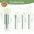Travel Makeup Brush Set 4 In 1 Multi-tasker Green Dual-ended Makeup Brushes Retr