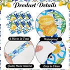 Tranqun 6 Pcs Capri Lemon Party Table Runners Italian Tile Lemon Tablecloth 1   