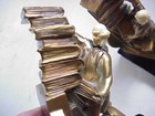 Antique Man Stacking Books Bookends 