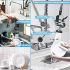 Commercial Faucet With Sprayer  Brass Chrome Wall Mount Restaurant Sink Fauce   