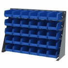 Akro-mils 30220blue Hang   Stack Storage Bin  Plastic  4 1 8 In W  3 In H  7